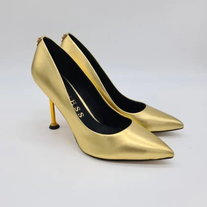Guess décolleté oro tacco metallico cm10