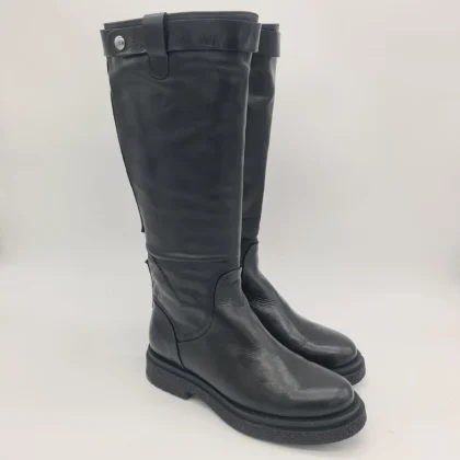 Felmini stivale donna in pelle nero