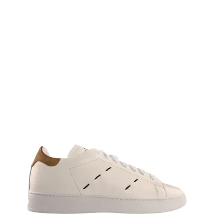 Sneaker Uomo Kiton USSA068N0114705002-WHITE/TAUPE